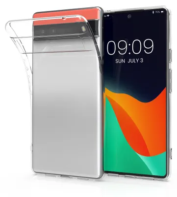 Produktbild von kwmobile Hülle kompatibel mit Google Pixel 6a - Silikon Handyhülle transparent - Handy Case in Transparent