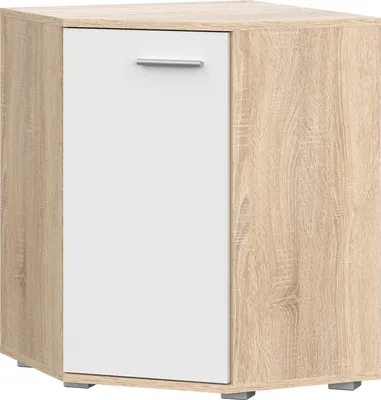 Obrázok produktu pre Komoda FAUSKE – priestranná – hranatá – dub Sonoma – biela – šírka 58 cm, výška 74 cm, hĺbka 58 cm
