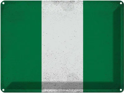 Produktbild von vianmo Blechschild 30x40 cm Nigeria Flagge Fahne Wappen