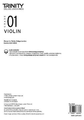 Immagine prodotto di Trinity College London Violin Exam Pieces From 2020: Grade 1 (part only)