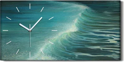 Produktbild von Dekor Leinwand Uhr Wandbilder Geräuschlos 60x30 Malerei Ozean Meer Wellen Kunst - weiße Hände