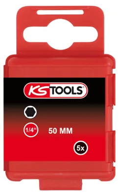 Image de KS Tools 1/4 embout 6 pans creux,50mm,2mm,paquet de 5, 911.2804