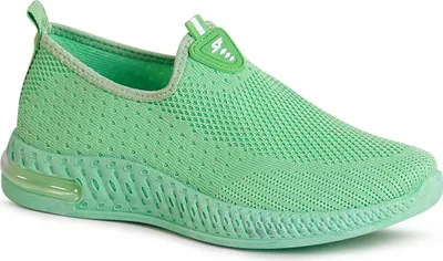 Produktbild von topschuhe24 2071 Damen Plateau Sneaker Light Slipper, Farbe:Grün, Größe:36 EU