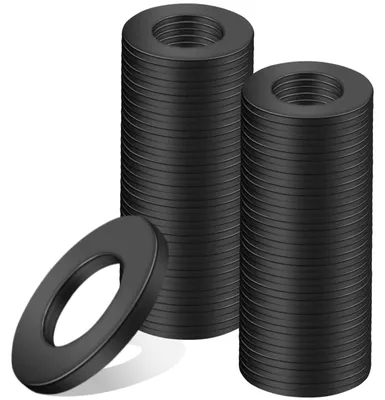 Produktbild von Flache Unterlegscheiben M8 x 16 mm - schwarzes Kohlenstoffstahl - 80 Stück