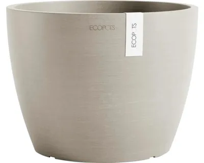 Produktbild von Pflanztopf Ecopots Stockholm Kunststoff Ø 23,3 cm H 17,7 cm taupe