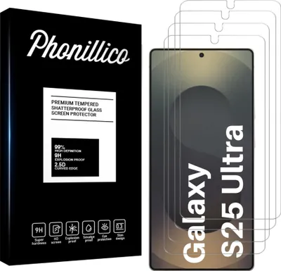 A product shot of a screen protector packaging and the screen protectors themselves.