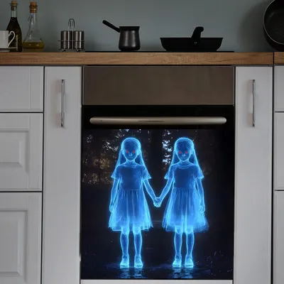 Produktbild von Halloween Blutige Aufkleber Fensteraufkleber Glas Handabdrücke Fußabdrücke Dekorationen Horror Sticker Poster Blau
