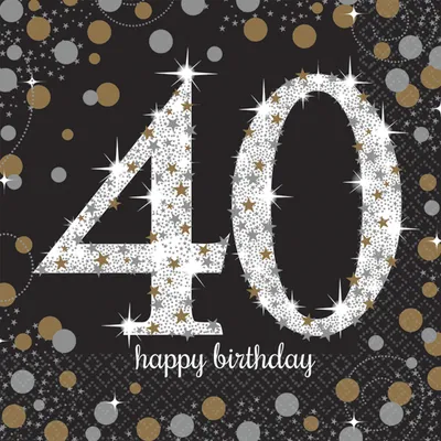 Produktbild von amscan Servietten Sparkling Celebration 40 schwarz/silber 33x33cm 16 Stück