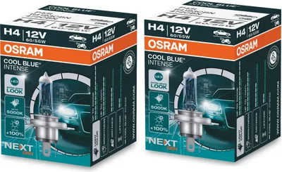 Produktbild von 2 Stück OSRAM COOL BLUE INTENSE NEXT GENERATION Lampen Birnen für Scheinwerfer / Fassung H4 60/55W