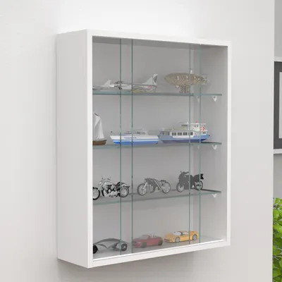 Produktbild von VCM Glasvitrine hängend | Vitrine Glas mit ESG-Sicherheitsglas | Maße ca. H. 60 x B. 50 x T. 15 cm | Hängevitrine Glas | Modern und platzsparend | Glas Vitrinenschrank - Drivalo M