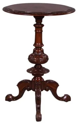 Produktbild von Casa Padrino Luxus Jugendstil Mahagoni Beistelltisch Braun Ø 50 x H. 74 cm - Wohnzimmermöbel