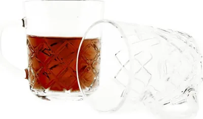 Image de Almina Bade Ensemble de 6 verres à thé, à café avec anse Transparent avec motif