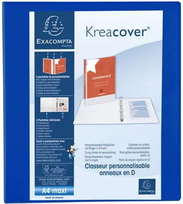 Obrázek produktu pro Exacompta, kroužková vazba Krea, obal, formát DIN A4, široký, modrá barva