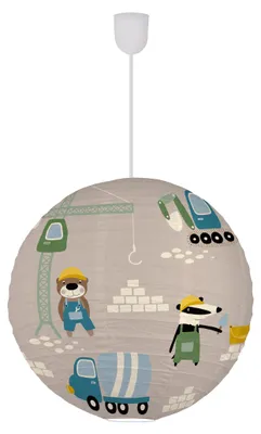 Image de Lampe en papier, diamètre : 45 cm. Abat-jour de style romantique, en métal et en papier, de couleur marron, hauteur : 45 cm, diamètre : 45 cm, compatible avec une douille E27