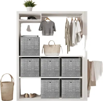 Immagine prodotto di Set di contenitori impilabili, 6 pezzi - 33x33x33 cm - salvaspazio