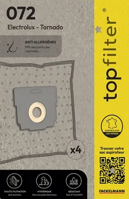 Image de Lot de 4 sacs aspirateur Tornado TopFilter Premium