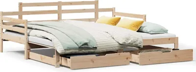 Zdjęcie produktu dla VidaXL 3302239, sofa rozkładana, Drewno sosnowe, 2035 mm, 880 mm, 760 mm, 2,04 m