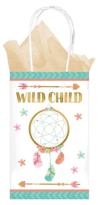 Produktbild von 8 Boho Party-Tüten aus Papier 21x13x8 cm Traumfänger - Einheitsgröße