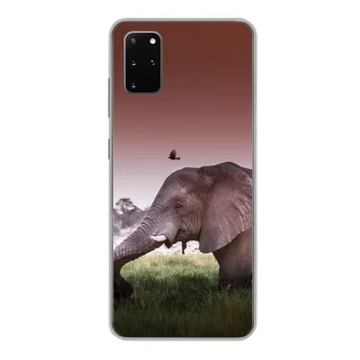 Produktbild von MuchoWow® Handyhülle Schutzhülle Hülle für Samsung Galaxy S20 Plus Elefant - Gras - Sonne - Tiere Silikon Softcase Handy Hülle - Hartschale