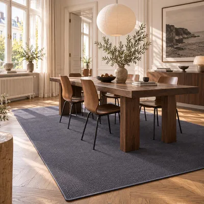 Produktbild von Sisal Natur Teppich Astra Blau, Größe:160x160 cm