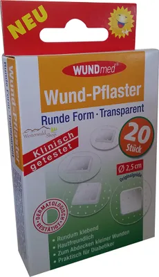 Produktbild von WUNDmed Wund-Pflaster rund transparent Ø 2,5 cm, 20 St. Pflaster