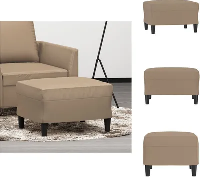 Image de vidaXL Tabouret de pied Cappuccino-Brun 60x50x41 cm simili-cuir - Tabouret rembourré