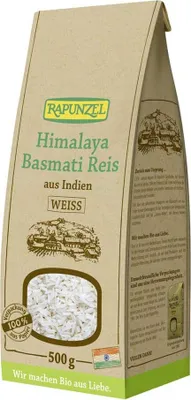 Zdjęcie produktu dla Rapunzel 406185, Ziarno ryżu, 500 g, India, 363 kcal, 1540 kJ, 1,2 g