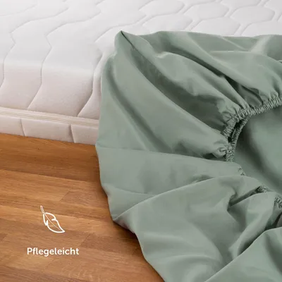 Produktbild von Blumtal Spannbettlaken 90x200cm 2er Pack - Spannbetttuch aus Mikrofaser - Summer Green - Grün