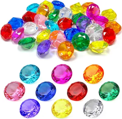 Produktbild von Acrylaat Diamant Dekoration 145 Stück, 2 cm, 10 Farben, für Vasenfüllung, Tischdekoration