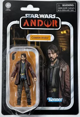 A Star Wars Andor action figure in its original packaging.
