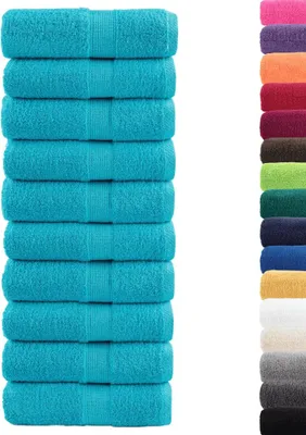 Produktbild von vidaXL Premium Waschhandtücher SOLUND 10 Stück Türkis 30x30 cm 600 g/m²