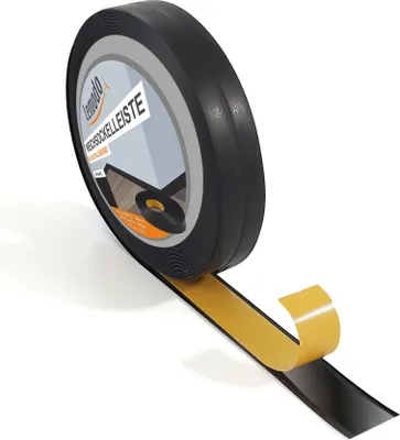 Produktbild von Knickwinkelleiste, PVC, 25m, schwarz, selbstklebend, Sockelleiste