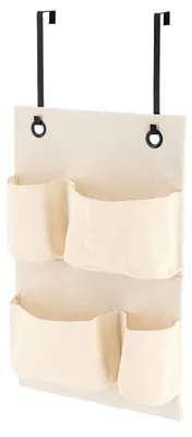 Obrázok produktu pre TENDANCE | Organizér na dvere do kúpeľne - 74 x 35 cm - béžový - Organizér na dvere - Látkový - Úspora miesta