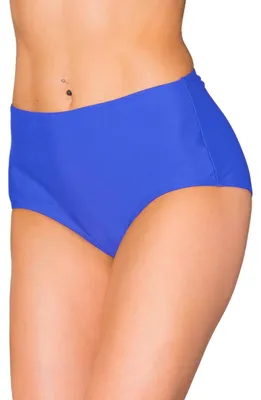 Produktbild von Aquarti Damen Bikinihose Bikini-Slip mit Hohem Bund , Farbe: Kornblumenblau, Größe: 40