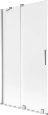 Produktbild von Mexen Velar Duschabtrennung 2-flügelig verschiebbar 100 x 150 cm, Milchglas, Chrom - 896-100-000-31-01