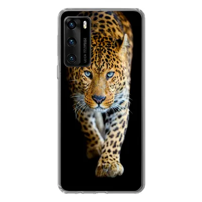 Produktbild von MuchoWow® Handyhülle Schutzhülle Hülle für Huawei P40 Leopard - Tiere - Porträt - Wildtiere - Schwarz Silikon Softcase Handy Hülle - Handytasche
