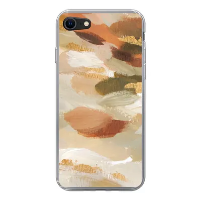Produktbild von MuchoWow® Handyhülle Schutzhülle Hülle für iPhone SE 2022 Farbe - Gold - Braun Silikon Softcase Handy Hülle - Schutzhülle