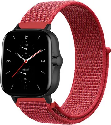 Produktbild von Strap-it Amazfit GTS 2 Nylonarmband (Rot)