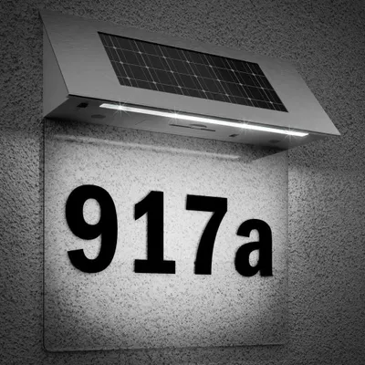 Image de Plaque de numéro de maison à énergie solaire avec LED