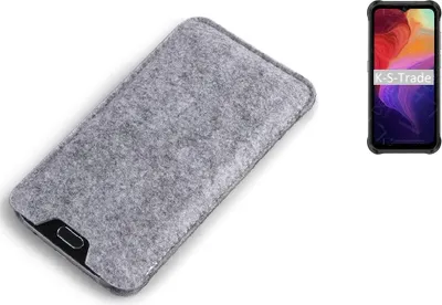 Produktbild von K-S-Trade Filz Handyhülle kompatibel mit Ulefone Power Armor 14 Pro Schutzhülle Filztasche Filz Tasche Case Sleeve Handy Hülle Filzhülle grau