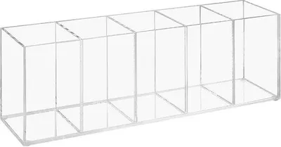 Obrázek produktu pro Akrylový držák s pružinovým mechanismem, 5 přihrádek, průhledný, kancelářský organizér