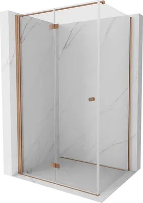 Produktbild von Mexen Mist-F T klappbare Duschkabine links 70 x 90 cm, transparent, gebürstetes Kupfer - 8A6T-070-090-65-00-L