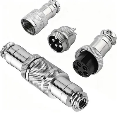 Produktbild von Metallische 5-Pol-Flugzeugstecker 2er Pack