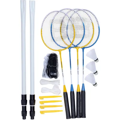 Produktbild von Baseline Badminton-Set 4 Spieler Pro - komplett mit Netz und Tragetasche