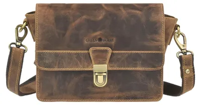 Produktbild von Greenburry Leder Umhängetasche Vintage Antikbraun - Schultertasche mit Steckschloss