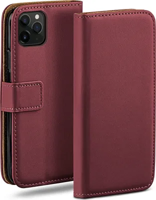 Produktbild von moex® Book Case kompatibel mit Apple iPhone 11 Pro Max - Hülle 360 Grad klappbar, Weinrot