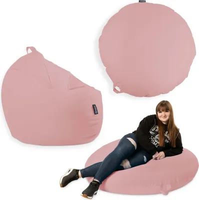 Produktbild von Sitzsack mit füllung 2 in 1 Sitzkissen Bean Bag Outdoor Indoor Wasserfest | Puderrosa 145cm