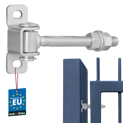 Obrázok produktu pre KOTARBAU® Torangel nastaviteľný 136 mm M12 závesy pre záhradnú bránu oceľový záves s montážnou doskou robustný záves závesy brány