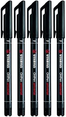 Produktbild von STABILO OHPen F Permanentmarker schwarz 5 Stück