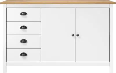 Obrázek produktu pro vidaXL Příborník Hill White 130x40x80 cm Borovicový masiv